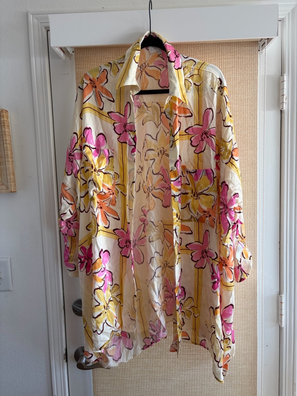 Corey Lynn Calter Floral Shirt — Pink, Yellow & Cream